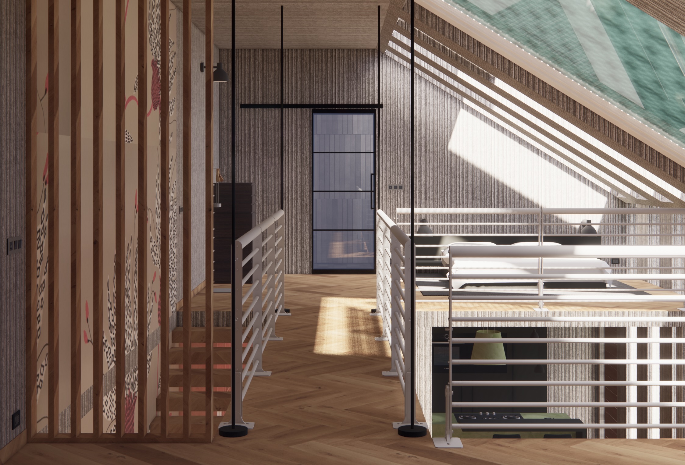 Loft second floor in SketchUp & Enscape
